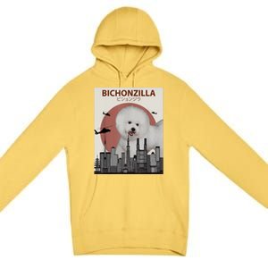 Bichonzilla Bichon Frise Dog Giant Monster Japanese Meme Premium Pullover Hoodie