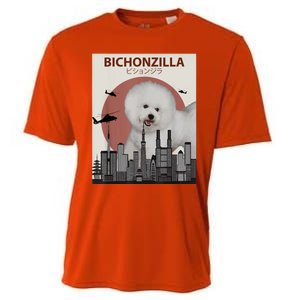 Bichonzilla Bichon Frise Dog Giant Monster Japanese Meme Cooling Performance Crew T-Shirt