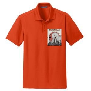 Bichonzilla Bichon Frise Dog Giant Monster Japanese Meme Dry Zone Grid Polo