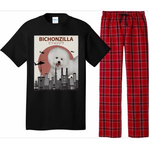 Bichonzilla Bichon Frise Dog Giant Monster Japanese Meme Pajama Set