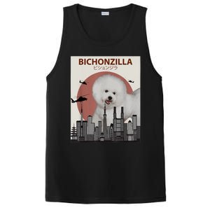 Bichonzilla Bichon Frise Dog Giant Monster Japanese Meme PosiCharge Competitor Tank