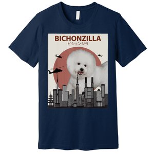 Bichonzilla Bichon Frise Dog Giant Monster Japanese Meme Premium T-Shirt