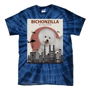 Bichonzilla Bichon Frise Dog Giant Monster Japanese Meme Tie-Dye T-Shirt