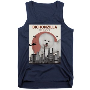 Bichonzilla Bichon Frise Dog Giant Monster Japanese Meme Tank Top