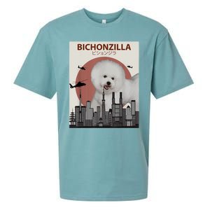 Bichonzilla Bichon Frise Dog Giant Monster Japanese Meme Sueded Cloud Jersey T-Shirt