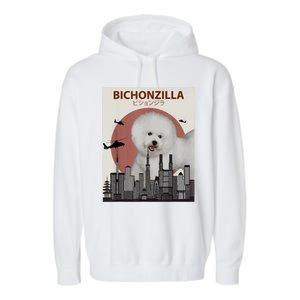 Bichonzilla Bichon Frise Dog Giant Monster Japanese Meme Garment-Dyed Fleece Hoodie