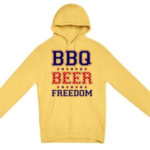 Bbq Beer Freedom Cool Gift Premium Pullover Hoodie