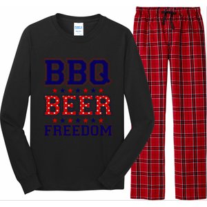 Bbq Beer Freedom Cool Gift Long Sleeve Pajama Set