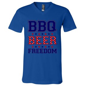 Bbq Beer Freedom Cool Gift V-Neck T-Shirt