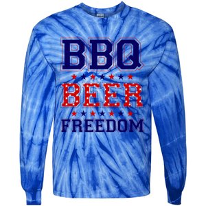 Bbq Beer Freedom Cool Gift Tie-Dye Long Sleeve Shirt