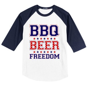 Bbq Beer Freedom Cool Gift Baseball Sleeve Shirt