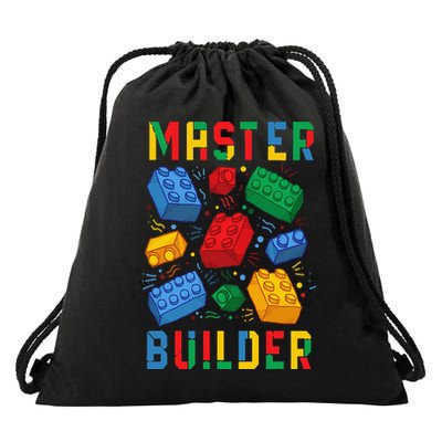 Brick Builder Funny Blocks Master Builder Drawstring Bag