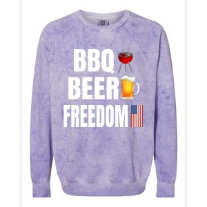 Bbq Beer Freedom Gift Colorblast Crewneck Sweatshirt