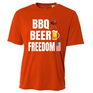 Bbq Beer Freedom Gift Cooling Performance Crew T-Shirt