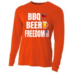 Bbq Beer Freedom Gift Cooling Performance Long Sleeve Crew