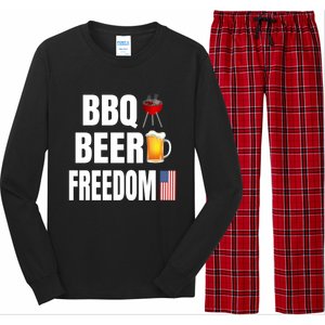 Bbq Beer Freedom Gift Long Sleeve Pajama Set