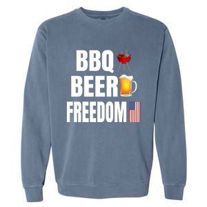 Bbq Beer Freedom Gift Garment-Dyed Sweatshirt