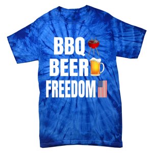 Bbq Beer Freedom Gift Tie-Dye T-Shirt