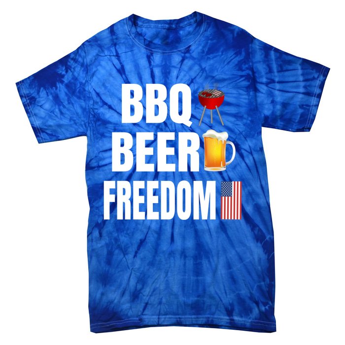 Bbq Beer Freedom Gift Tie-Dye T-Shirt