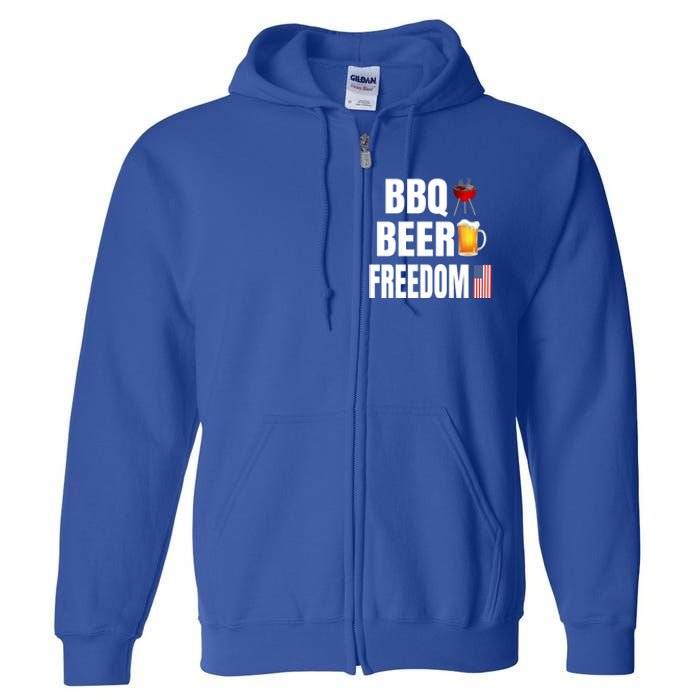 Bbq Beer Freedom Gift Full Zip Hoodie