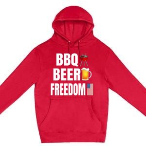 Bbq Beer Freedom Gift Premium Pullover Hoodie