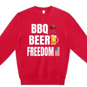 Bbq Beer Freedom Gift Premium Crewneck Sweatshirt