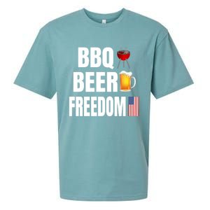 Bbq Beer Freedom Gift Sueded Cloud Jersey T-Shirt