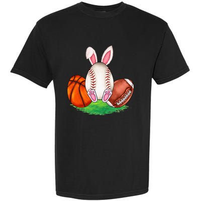 Basketball Baseball Football Sports Easter Day Rabbits Garment-Dyed Heavyweight T-Shirt