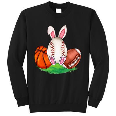 Basketball Baseball Football Sports Easter Day Rabbits Sweatshirt