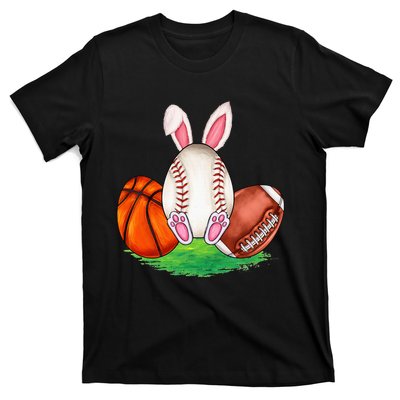 Basketball Baseball Football Sports Easter Day Rabbits T-Shirt