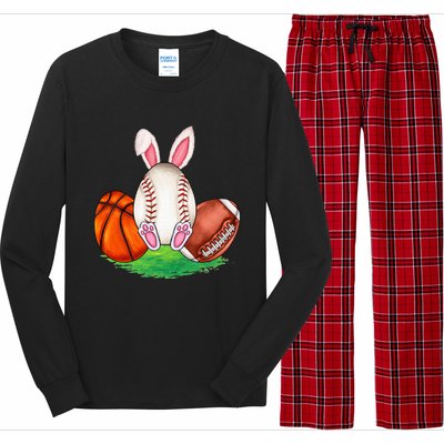 Basketball Baseball Football Sports Easter Day Rabbits Long Sleeve Pajama Set