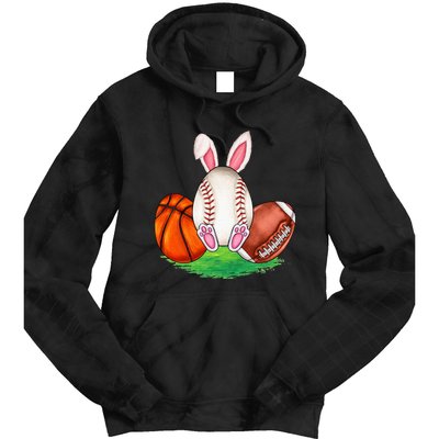 Basketball Baseball Football Sports Easter Day Rabbits Tie Dye Hoodie