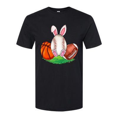 Basketball Baseball Football Sports Easter Day Rabbits Softstyle® CVC T-Shirt