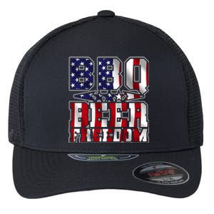 Bbq Beer Freedom Gift Flexfit Unipanel Trucker Cap