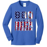 Bbq Beer Freedom Gift Kids Long Sleeve Shirt