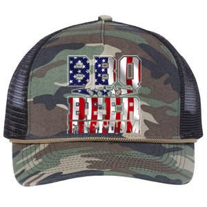 Bbq Beer Freedom Gift Retro Rope Trucker Hat Cap