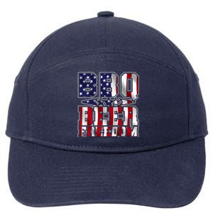 Bbq Beer Freedom Gift 7-Panel Snapback Hat