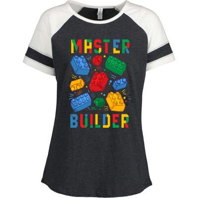 Brick Builder Funny Blocks Master Builder Enza Ladies Jersey Colorblock Tee