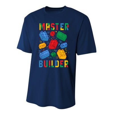 Brick Builder Funny Blocks Master Builder Performance Sprint T-Shirt