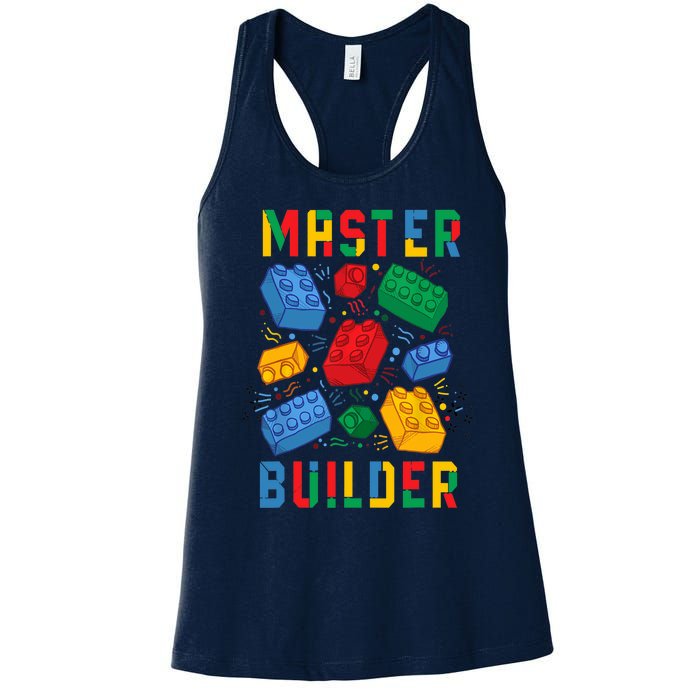 Brick Builder Funny Blocks Master Builder Women's Racerback Tank