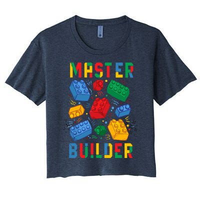 Brick Builder Funny Blocks Master Builder Women's Crop Top Tee