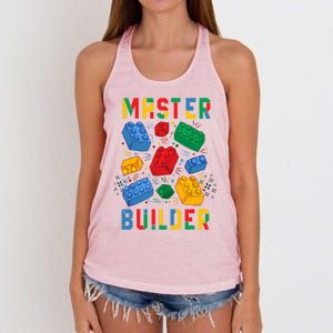 Brick Builder Funny Blocks Master Builder Women's Knotted Racerback Tank