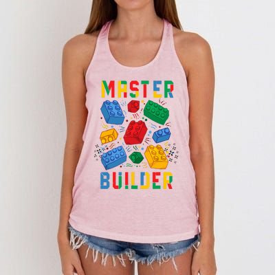 Brick Builder Funny Blocks Master Builder Women's Knotted Racerback Tank