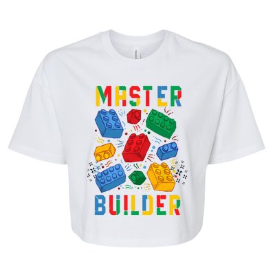 Brick Builder Funny Blocks Master Builder Bella+Canvas Jersey Crop Tee