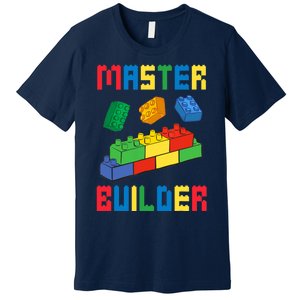 Brick Builder Funny Blocks Building Master Builder Toys Premium T-Shirt