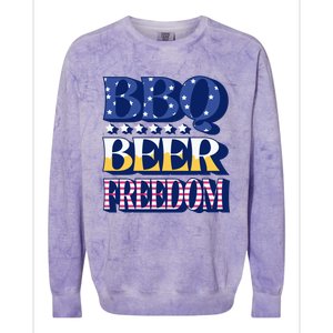 Bbq Beer Freedom Cool Gift Colorblast Crewneck Sweatshirt