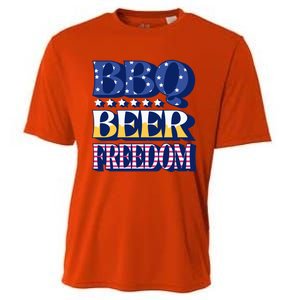 Bbq Beer Freedom Cool Gift Cooling Performance Crew T-Shirt