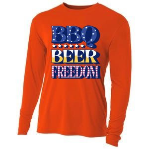 Bbq Beer Freedom Cool Gift Cooling Performance Long Sleeve Crew