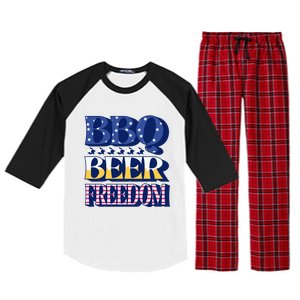 Bbq Beer Freedom Cool Gift Raglan Sleeve Pajama Set