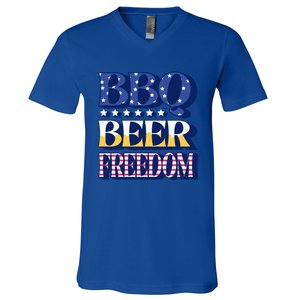 Bbq Beer Freedom Cool Gift V-Neck T-Shirt